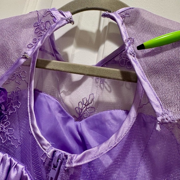 Disney Chasing Fireflies Descendants Mal Long Tier Ruffle Dress Girls 6 Costume - Picture 13 of 16